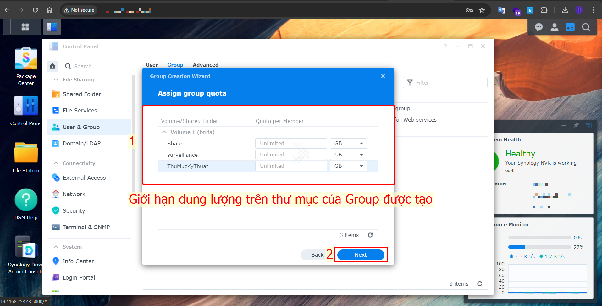 Hướng dẫn tạo và phân quyền Group trên NAS Synology