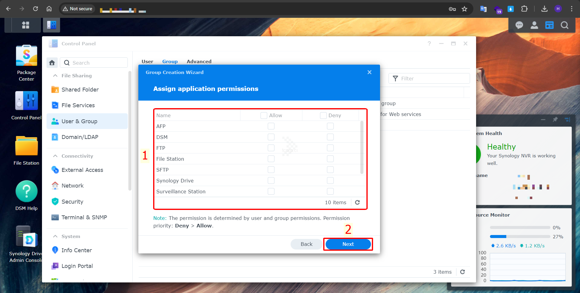 Hướng dẫn tạo và phân quyền Group trên NAS Synology