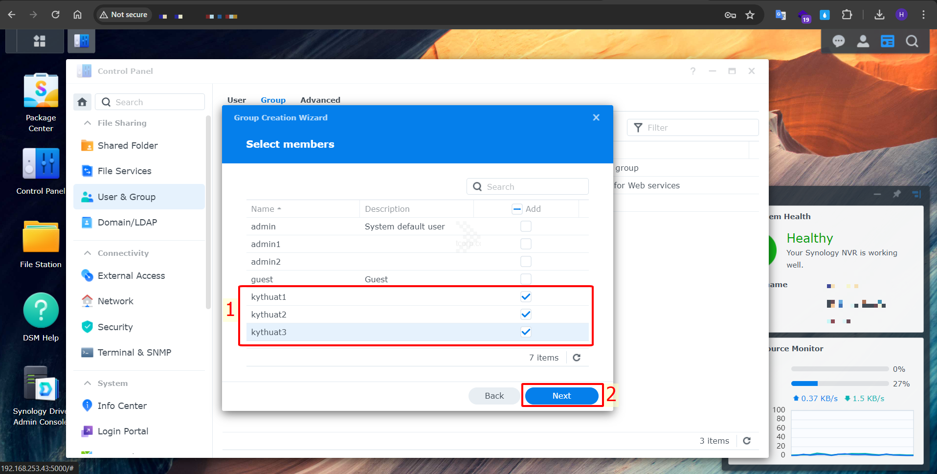 Hướng dẫn tạo và phân quyền Group trên NAS Synology